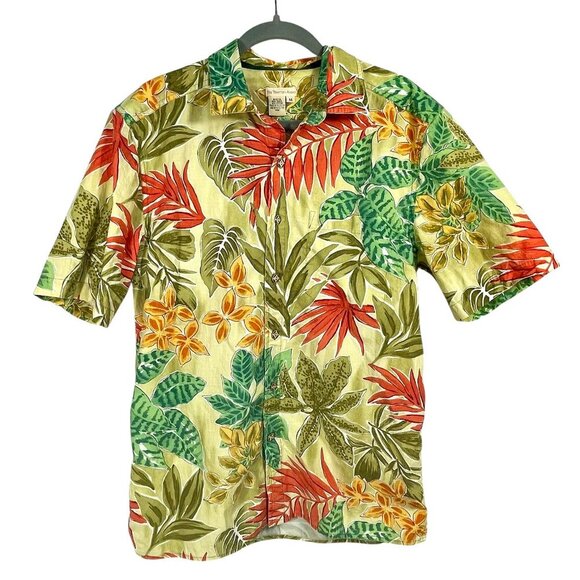 The Territory Ahead Tropical Print Short Sleeve Button Down Camp Shirt Size M - Picture 1 of 11